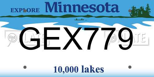 GEX779 Minnesota License Plate