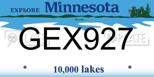 GEX927 Minnesota License Plate