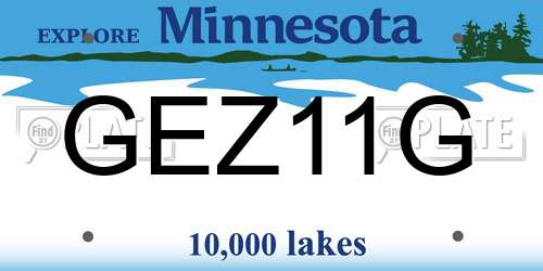 GEZ11G Minnesota License Plate