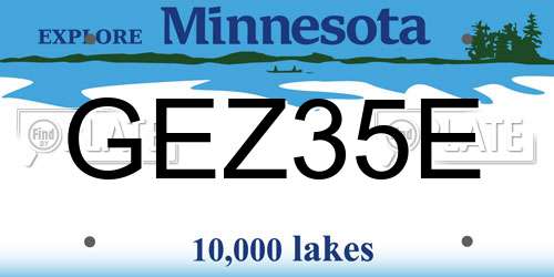 GEZ35E Minnesota License Plate