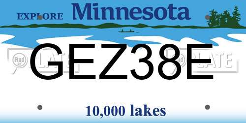 GEZ38E Minnesota License Plate