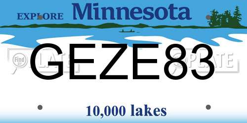 GEZE83 Minnesota License Plate