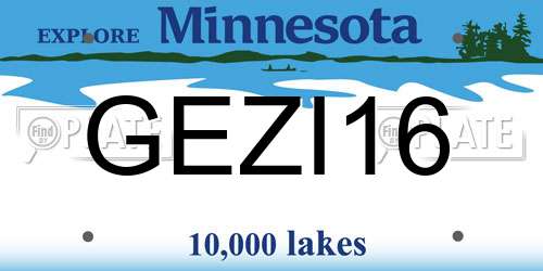GEZI16 Minnesota License Plate