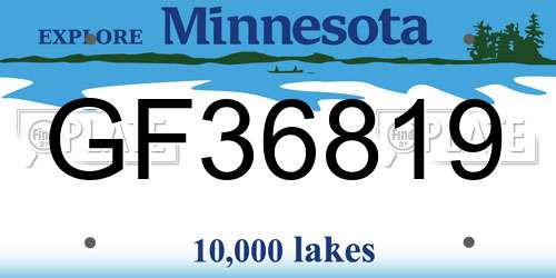 GF36819 Minnesota License Plate
