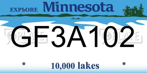 GF3A102 Minnesota License Plate