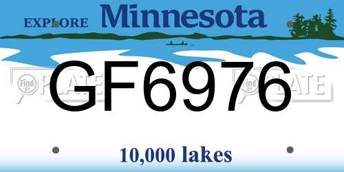 GF6976 Minnesota License Plate