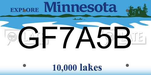 GF7A5B Minnesota License Plate