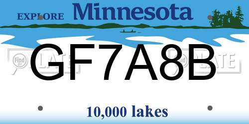 GF7A8B Minnesota License Plate