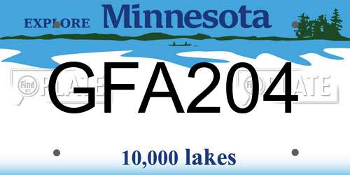 GFA204 Minnesota License Plate