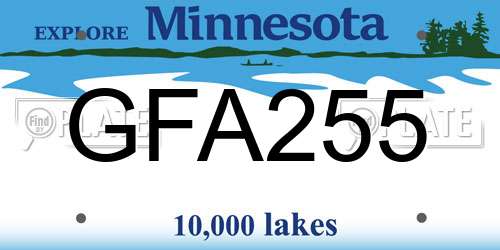 GFA255 Minnesota License Plate
