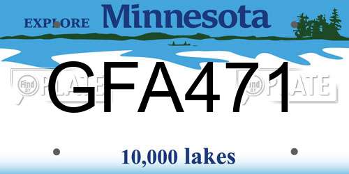 GFA471 Minnesota License Plate