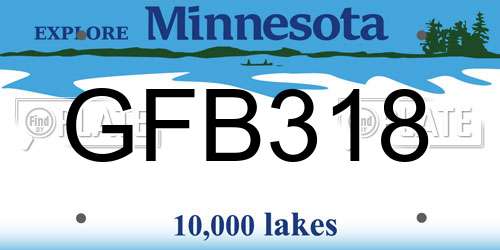 GFB318 Minnesota License Plate