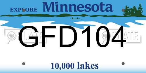 GFD104 Minnesota License Plate