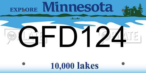 GFD124 Minnesota License Plate