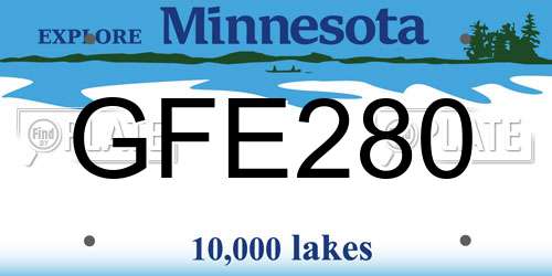GFE280 Minnesota License Plate