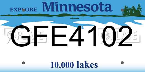 GFE4102 Minnesota License Plate