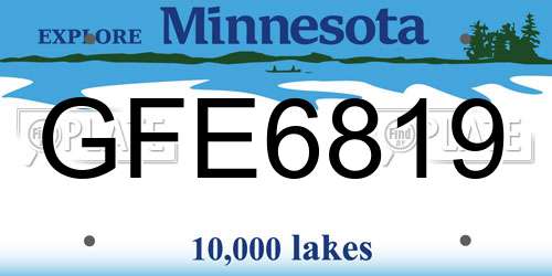 GFE6819 Minnesota License Plate