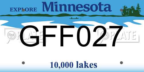 GFF027 Minnesota License Plate