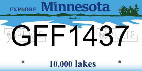 GFF1437 Minnesota License Plate