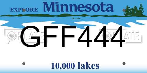 GFF444 Minnesota License Plate