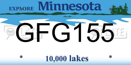 GFG155 Minnesota License Plate