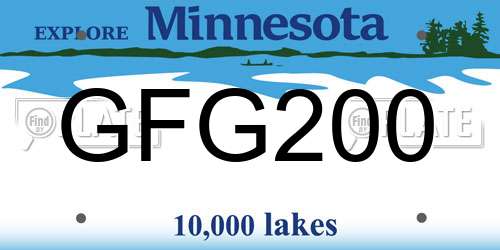 GFG200 Minnesota License Plate