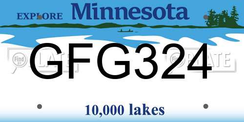 GFG324 Minnesota License Plate