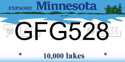 GFG528 Minnesota License Plate