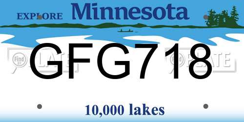 GFG718 Minnesota License Plate