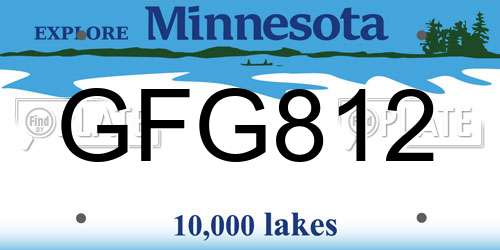 GFG812 Minnesota License Plate