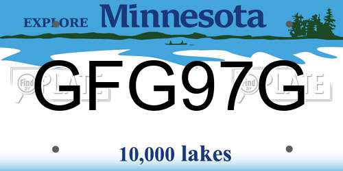 GFG97G Minnesota License Plate