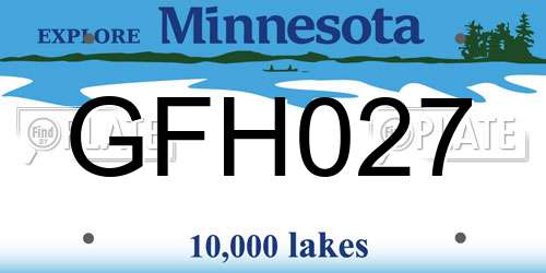 GFH027 Minnesota License Plate