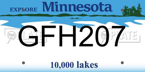 GFH207 Minnesota License Plate