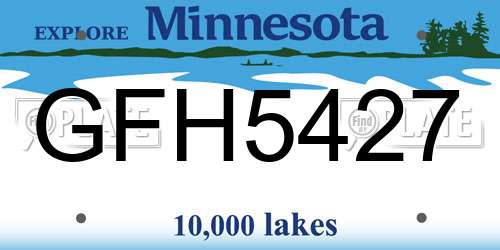 GFH5427 Minnesota License Plate