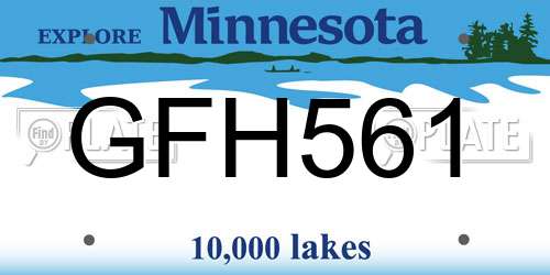 GFH561 Minnesota License Plate
