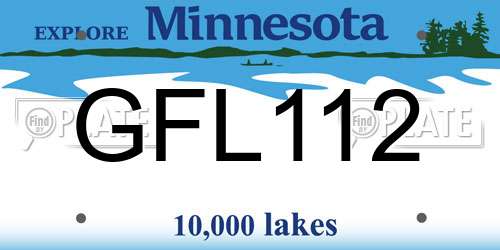 GFL112 Minnesota License Plate