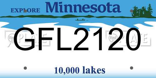 GFL2120 Minnesota License Plate