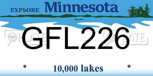 GFL226 Minnesota License Plate