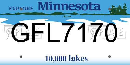 GFL7170 Minnesota License Plate