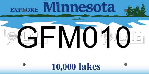 GFM010 Minnesota License Plate