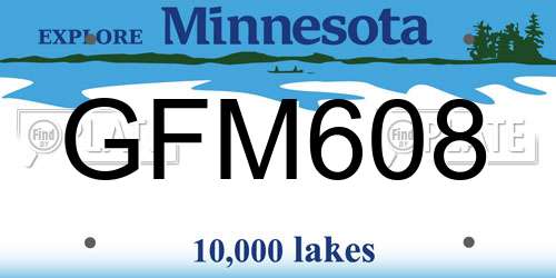 GFM608 Minnesota License Plate