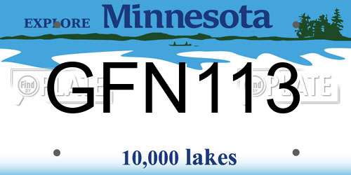 GFN113 Minnesota License Plate