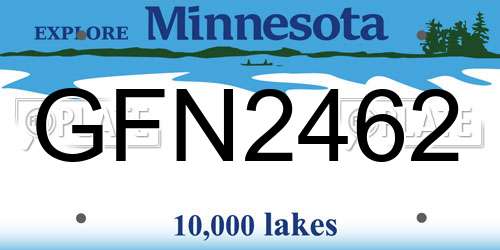 GFN2462 Minnesota License Plate
