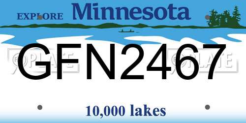 GFN2467 Minnesota License Plate