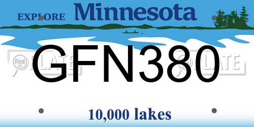 GFN380 Minnesota License Plate