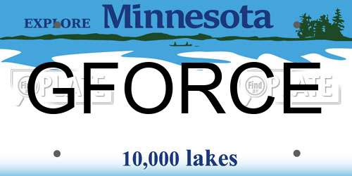 GFORCE Minnesota License Plate