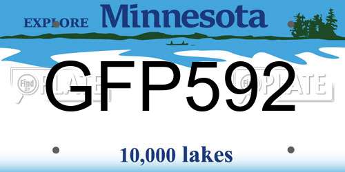 GFP592 Minnesota License Plate