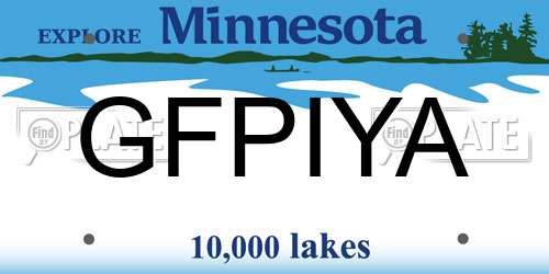 GFPIYA Minnesota License Plate