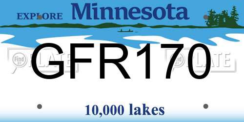GFR170 Minnesota License Plate