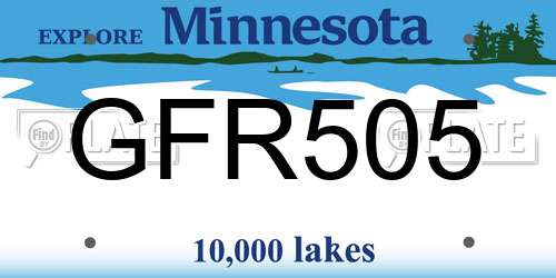 GFR505 Minnesota License Plate